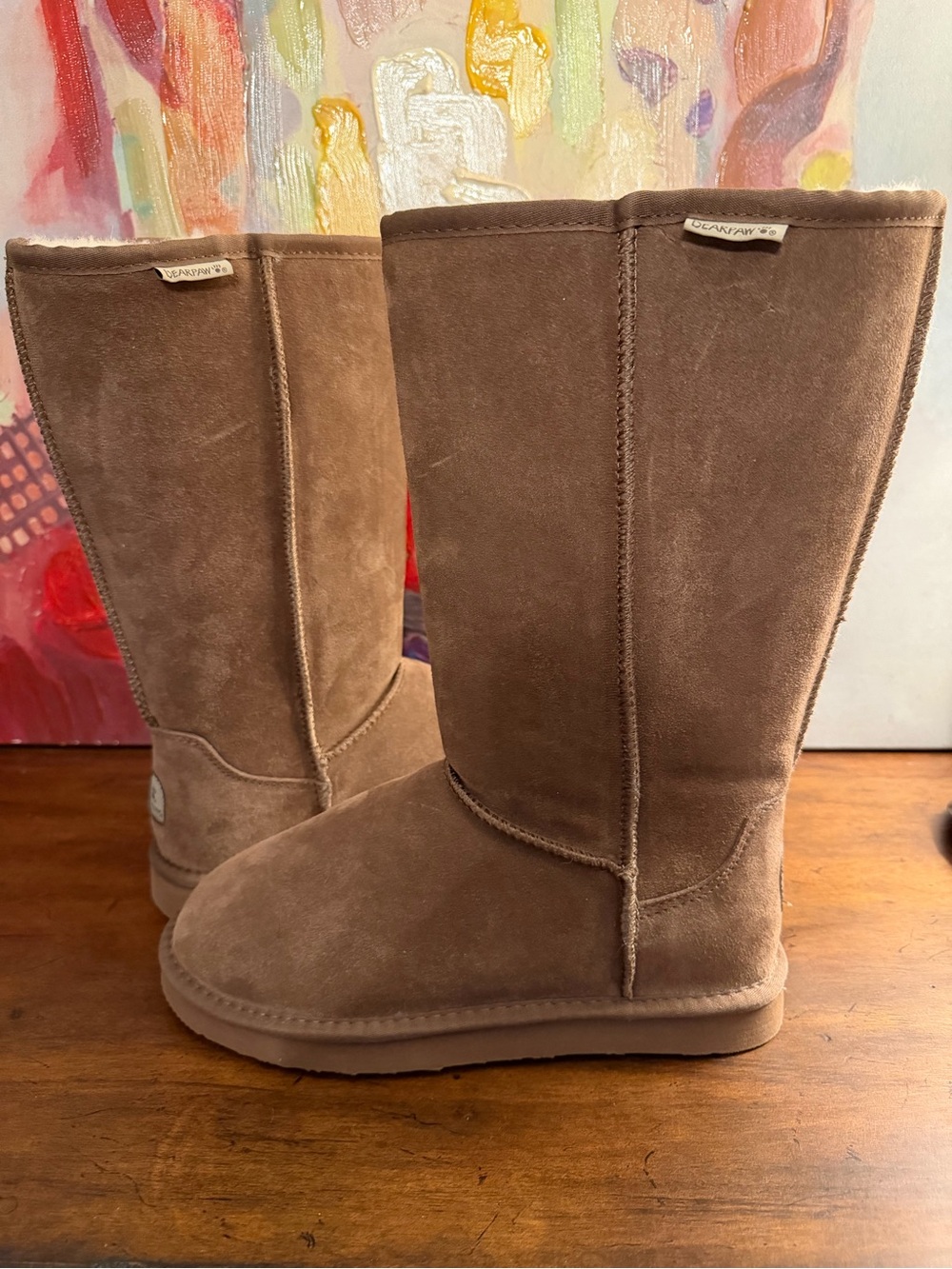 Classic BearPaw Chestnut Suede Tall Boots - Cozy Lined size 10. New with tags